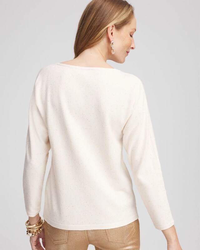 Scattered Sequin Pullover Sweater - image 3